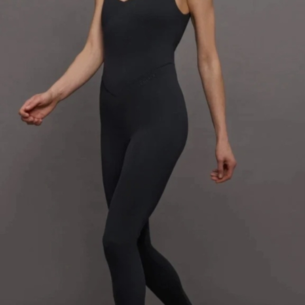 Black V-Neck Fitted Jumpsuit
